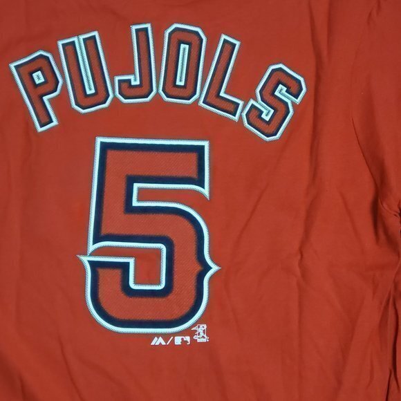 Majestic MLB LA Angels Youth‎ Size Large Red #5 Albert Pujols Short Sleeve Shirt - Picture 5 of 6